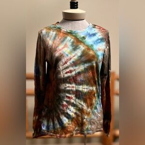 💜 One-of-a-Kind Geode Ice-Dyed Long Sleeve Top — Sz Small